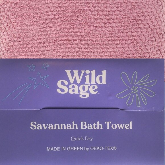 new MAUVE PINK Wild Sage Savannah Quick Dry 90% Cotton 30" x 54" BATH Towels - Picture 8 of 8